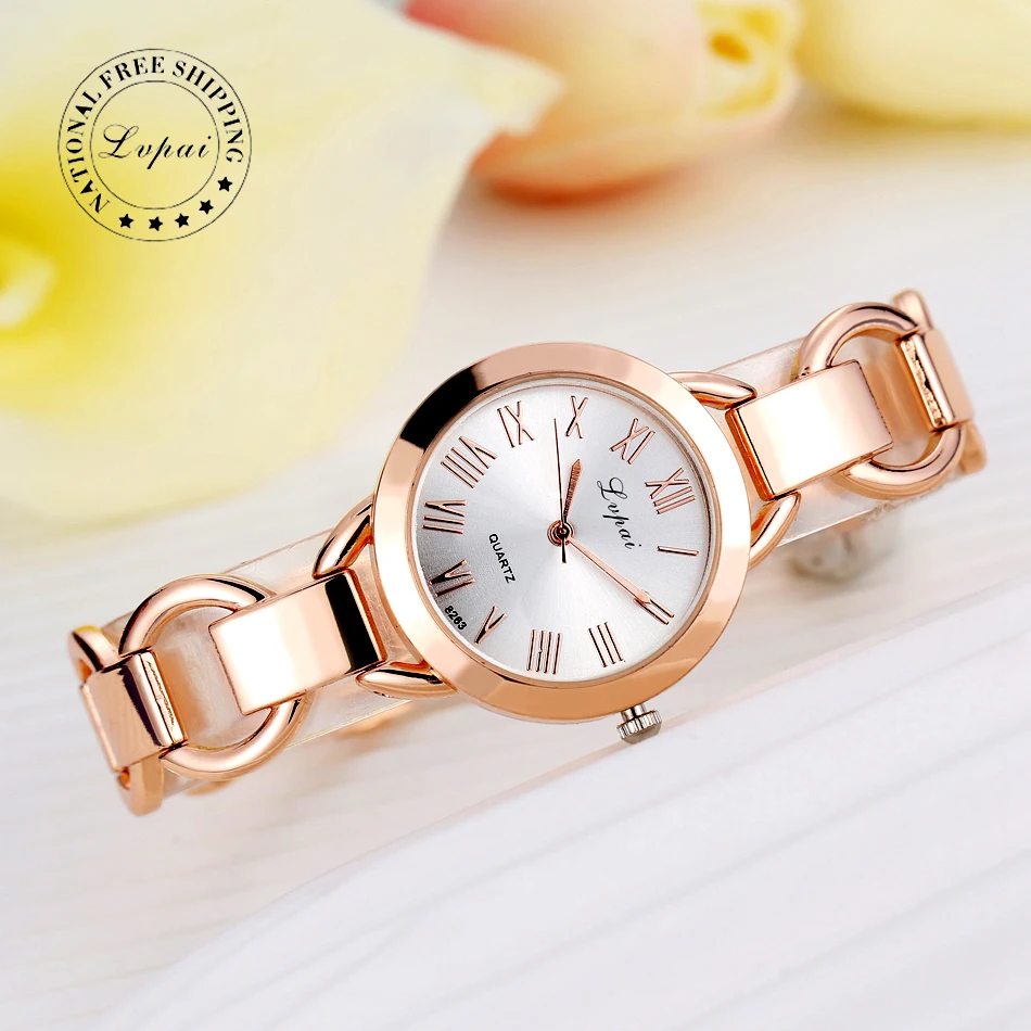 Lvpai Marke Frauen Uhren Luxus Kleid розово-Золотая Женская повязка на руку | Наручные часы