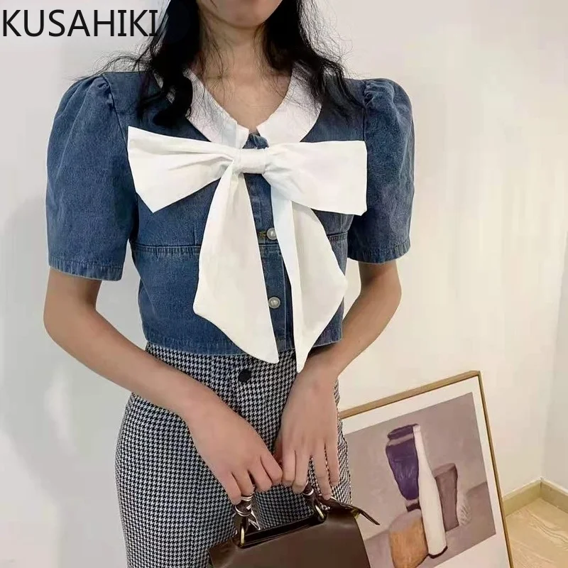Женская блузка с коротким рукавом в Корейском стиле | одежда