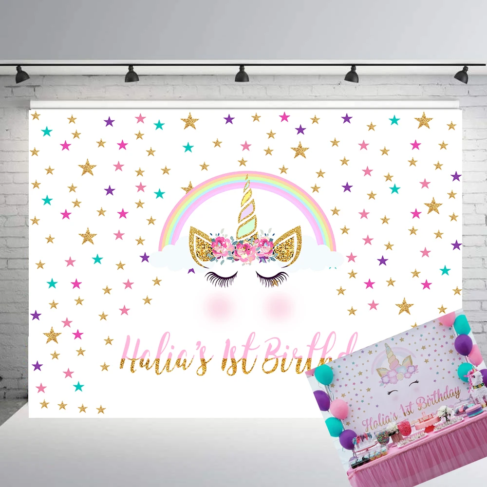 BEIPOTO Единорог тема вечерние настроить Baby shower 1st на день рождения фон для