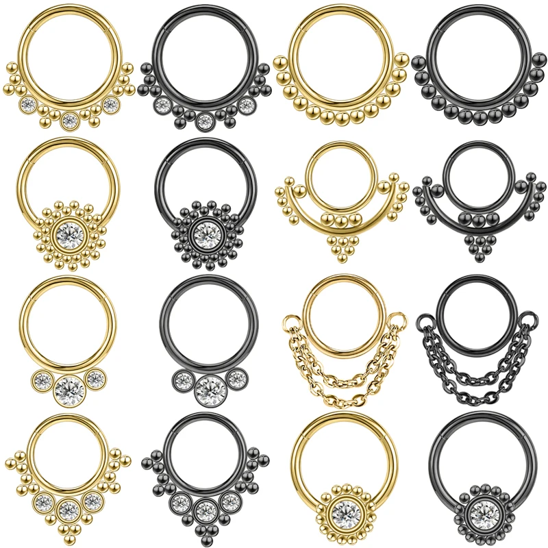 ZS 16G Black Nose Ring Women Stainless Steel Septum Ring Crystal Nose Septum Piercing Bohemia Nose Helix Cartilage Piercing
ZS 16G Black Nose Ring Women Stainless Steel Septum Ring Crystal Nose Septum Piercing Bohemia Nose Helix Cartilage Piercing