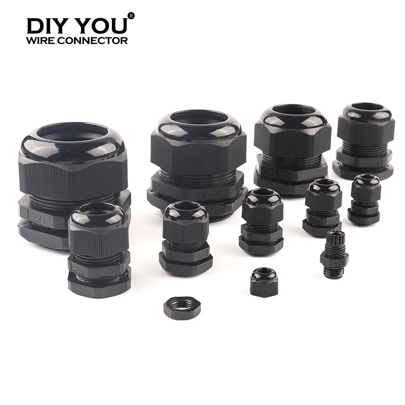 10pc PG Black TYPE Waterproof Cable Gland Cable entry IP68 PG7 for 4-6.5mm PG9/11/13.5/16/21/29/36/42/48 Nylon Plastic Connector
10pc PG Black TYPE Waterproof Cable Gland Cable entry IP68 PG7 for 4-6.5mm PG9/11/13.5/16/21/29/36/42/48 Nylon Plastic Connector