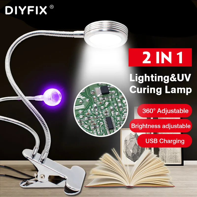 2 in1Lighting&Curing Mobile Phone Repairing LED Glare Lamp UV Glue Green Oil Curing Purple Lamp For Logic Board CPU Repair Tool
2 in1Lighting&Curing Mobile Phone Repairing LED Glare Lamp UV Glue Green Oil Curing Purple Lamp For Logic Board CPU Repair Tool