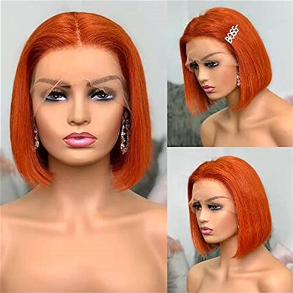Short Bob Wigs Orange Color Straight Bob Cut Synthetic Lace Wigs with Baby Hair Glueless Synthetic Synthetic Lace Front Wigs
Short Bob Wigs Orange Color Straight Bob Cut Synthetic Lace Wigs with Baby Hair Glueless Synthetic Synthetic Lace Front Wigs