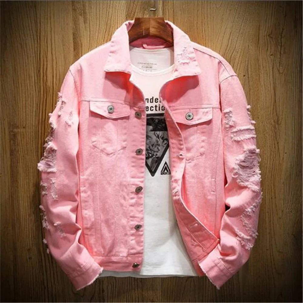Джинсовая куртка мужская рваная с дырками, стильный пиджак из денима, ковбойская верхняя одежда, уличная одежда 
Джинсовая куртка мужская рваная с дырками, стильный пиджак из денима, ковбойская верхняя одежда, уличная одежда