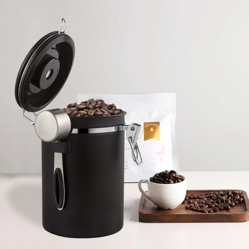 Home Coffee Canister Airtight Stainless Steel Kitchen Food Storage Container Coffee Beans Storge Box with Co2 Valve and Scoop
Home Coffee Canister Airtight Stainless Steel Kitchen Food Storage Container Coffee Beans Storge Box with Co2 Valve and Scoop