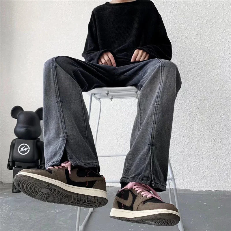 Retro Smoky Gray Jeans Men Autumn Winter Casual Hip-hop Streetwear Straight Wide-leg Trousers Loose Mopping Denim Pants Oversize
Retro Smoky Gray Jeans Men Autumn Winter Casual Hip-hop Streetwear Straight Wide-leg Trousers Loose Mopping Denim Pants Oversize