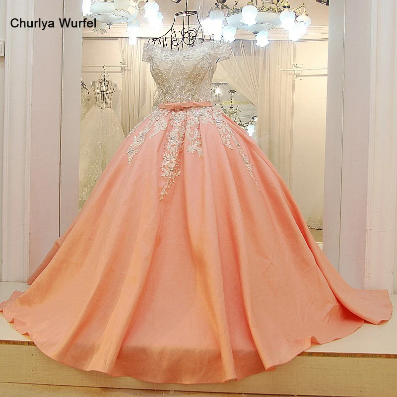 LS21781 vestido longo de festa арабские вечерние платья атласная бисером бальное платье
