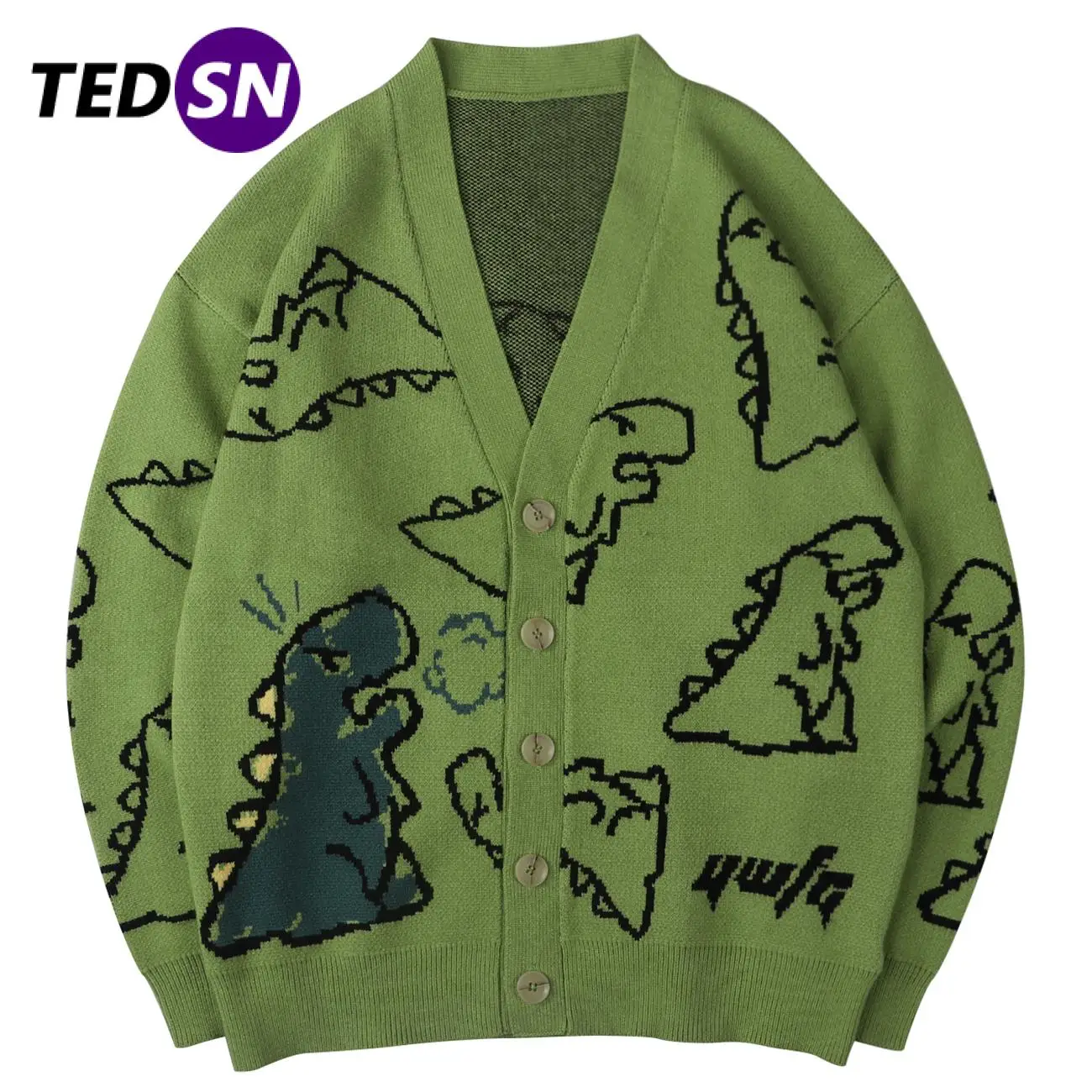 TEDSN Oversize Cardigan Dinosaur Men Knitted Sweater Streetwear Loose Male Women Top Coat 2021 Doodle Hip Hop Pattern Winter 
TEDSN Oversize Cardigan Dinosaur Men Knitted Sweater Streetwear Loose Male Women Top Coat 2021 Doodle Hip Hop Pattern Winter