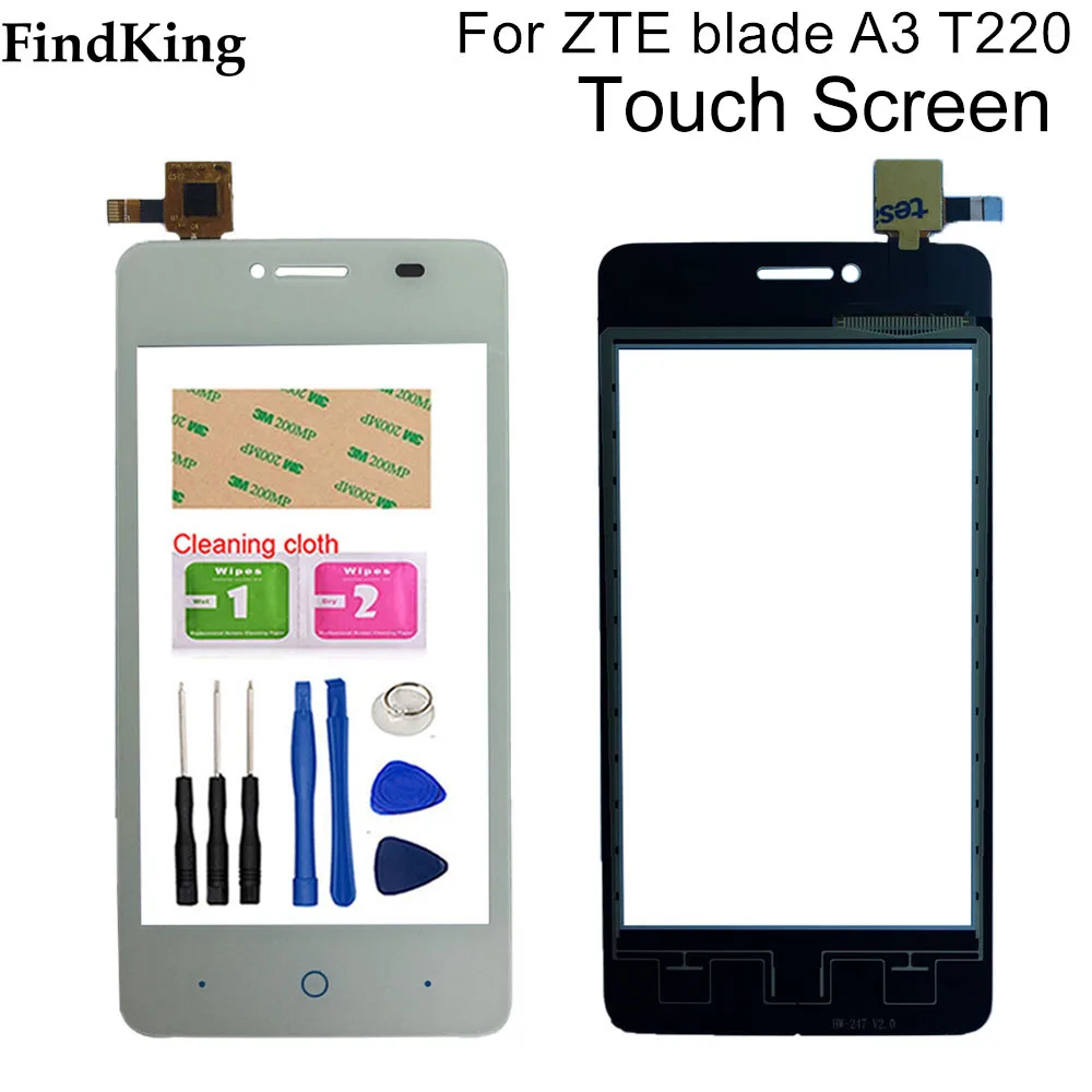 Сенсорный экран 4 дюйма Переднее стекло для ZTE Blade A3 T220 сенсорный дигитайзер