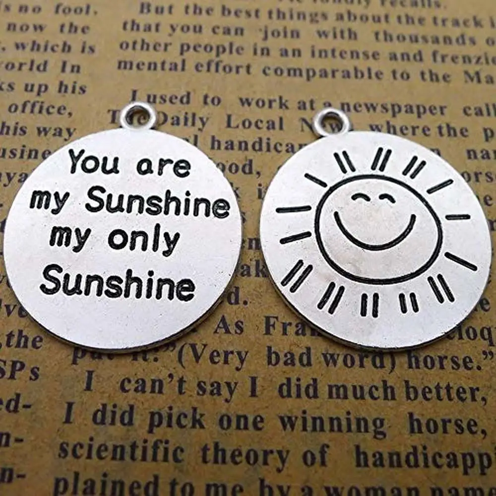 100 шт. подвески из песни you are my sunshine only sun shine 25 мм x DIY ювелирные изделия подвеска