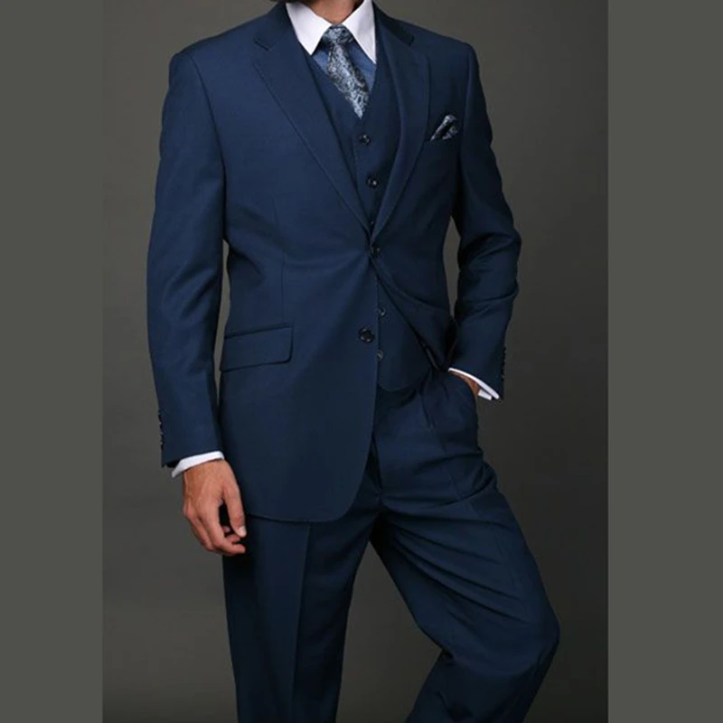 Tailor Made Fashion Two Button Notch Lapel Dark Blue Men Suits Slim Fit Groomsmen For Wedding Beach Party Male Clothing 3 Prc
Tailor Made Fashion Two Button Notch Lapel Dark Blue Men Suits Slim Fit Groomsmen For Wedding Beach Party Male Clothing 3 Prc