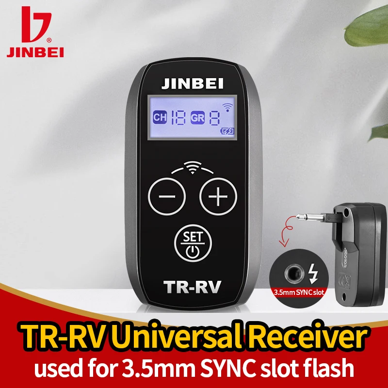 JINBEI TR-RV 2 4 ГГц беспроводной триггер синхронизация слот приемник 3 5 мм