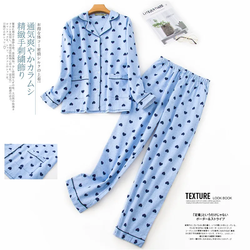 Pyjamas Women's 100% Cotton 2-piece Pajamas Long Sleeve Trousers Sleepwear Autumn Winter Pijama Female Print Cartoon Home Wear
Pyjamas Women's 100% Cotton 2-piece Pajamas Long Sleeve Trousers Sleepwear Autumn Winter Pijama Female Print Cartoon Home Wear