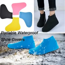 4 Colors Unisex Rain Cover For Shoes Waterproof Elastic Latex Boot Cover Rain Snow Non-slip Shoe Covers Reusable Raincoat S-L
