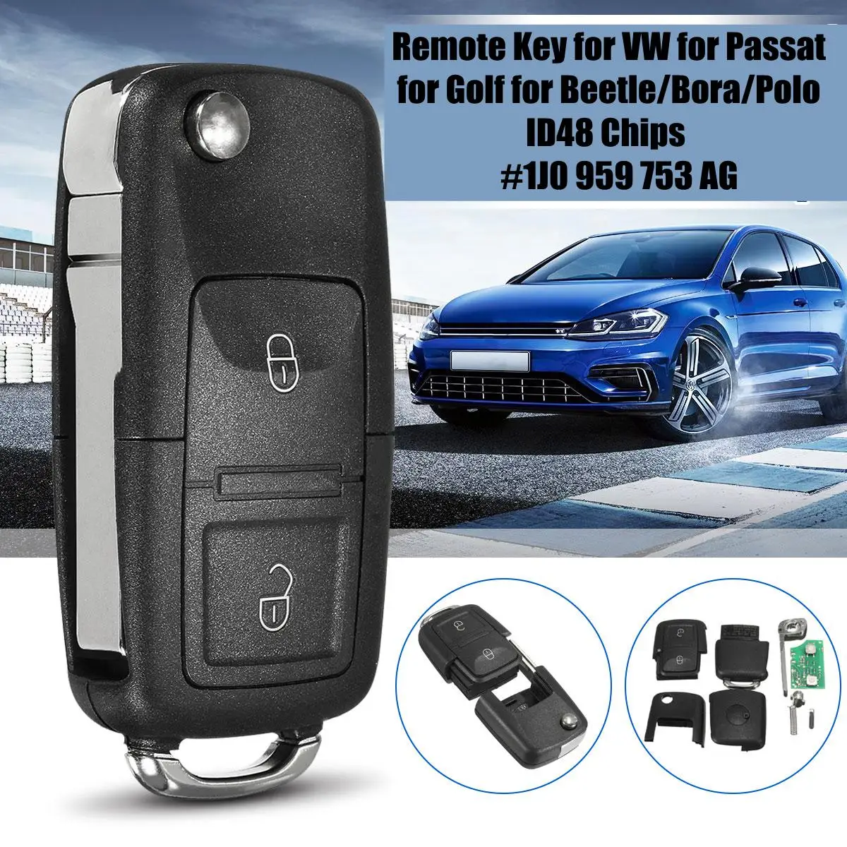 2BTN Car Remote Key Fob Flip Uncut ID48 Chips 433MHz For VW Beetle Bora for Golf for Passat Polo Transporter T5 1J0 959 753 AG
2BTN Car Remote Key Fob Flip Uncut ID48 Chips 433MHz For VW Beetle Bora for Golf for Passat Polo Transporter T5 1J0 959 753 AG