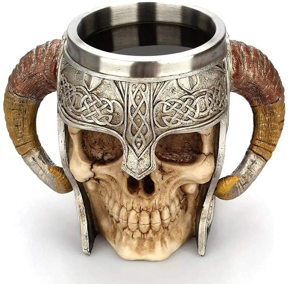 Stainless Steel Pirate Beer Mug Double Handle Skull Mug Tankard Medieval Skull Drinkware Mug for Juice/ Coffee/ Beverage 500 Ml
Stainless Steel Pirate Beer Mug Double Handle Skull Mug Tankard Medieval Skull Drinkware Mug for Juice/ Coffee/ Beverage 500 Ml