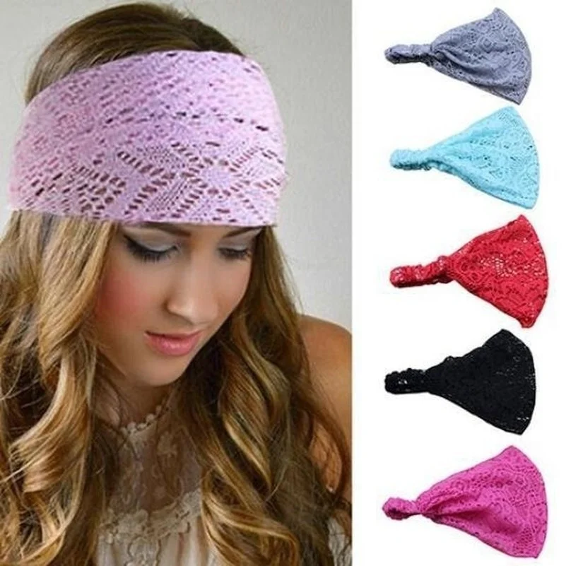 Lace Openwork Headband Ladies Elastic Hair Band Accessories Wide Stretchy Turban Women's Fashion Headwrap Bandana 
Lace Openwork Headband Ladies Elastic Hair Band Accessories Wide Stretchy Turban Women's Fashion Headwrap Bandana