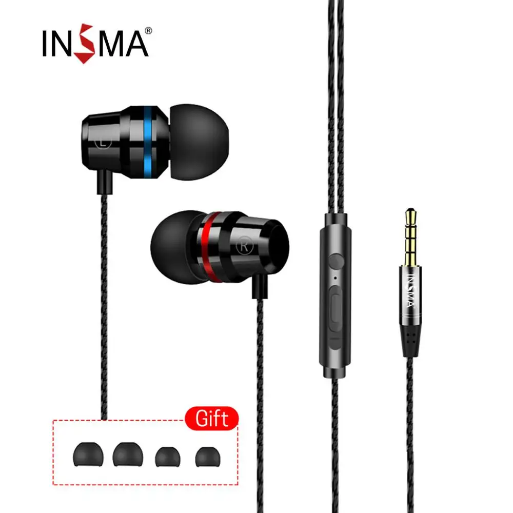 Проводные наушники INSMA 3 5 мм вкладыши с микрофоном стереогарнитура цветов для