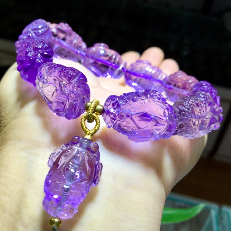 Fine Purple JoursNeige Crystal Natural Crystal Bracelets Carved Toad Beads Hand String Wealthy for Women Men Crystal Jewelry
Fine Purple JoursNeige Crystal Natural Crystal Bracelets Carved Toad Beads Hand String Wealthy for Women Men Crystal Jewelry
