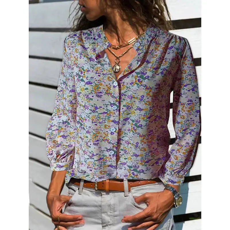 Summer Women Blouse 2021 V Neck Long Sleeves Loose Large Size Floral Chiffon Shirts Female Fashion Girl Tank Clothing
Summer Women Blouse 2021 V Neck Long Sleeves Loose Large Size Floral Chiffon Shirts Female Fashion Girl Tank Clothing