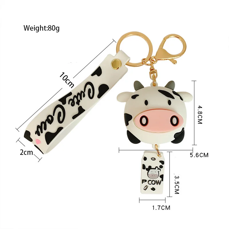 New Silicone Animal Cow Doll Keychains Cartoon Dairy Lovers White Key Chain Lucky Charm Bag Pendant Accessories Holiday Gifts 
New Silicone Animal Cow Doll Keychains Cartoon Dairy Lovers White Key Chain Lucky Charm Bag Pendant Accessories Holiday Gifts