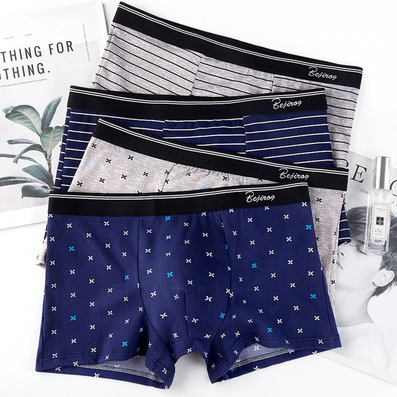 4 Pcs/pcs Men Boxer Shorts Underwear Men's Boxers Sexy Underpants Brand Gift Package Mesh Male Homme | Мужская одежда