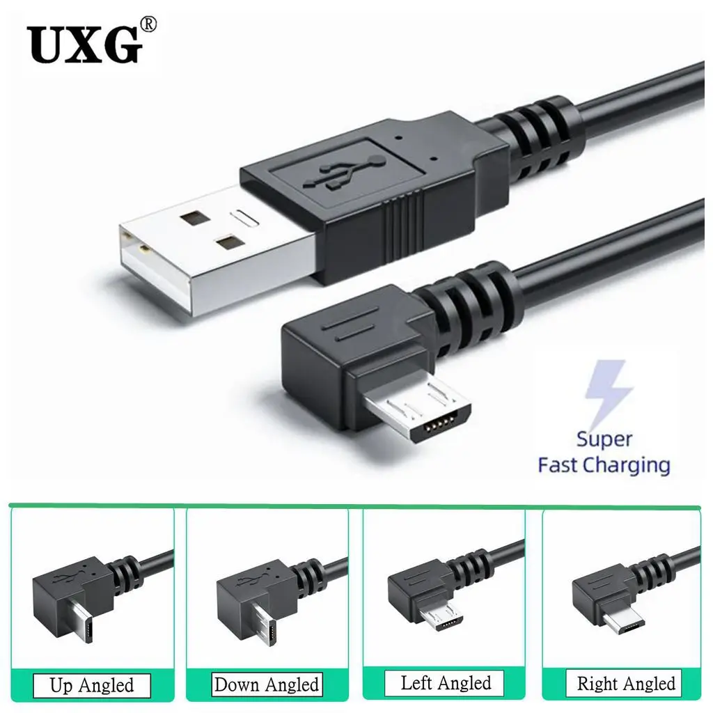 5 м 3 вверх вниз влево вправо Угловой 90 градусов USB Micro штекер к Зарядка 2 а