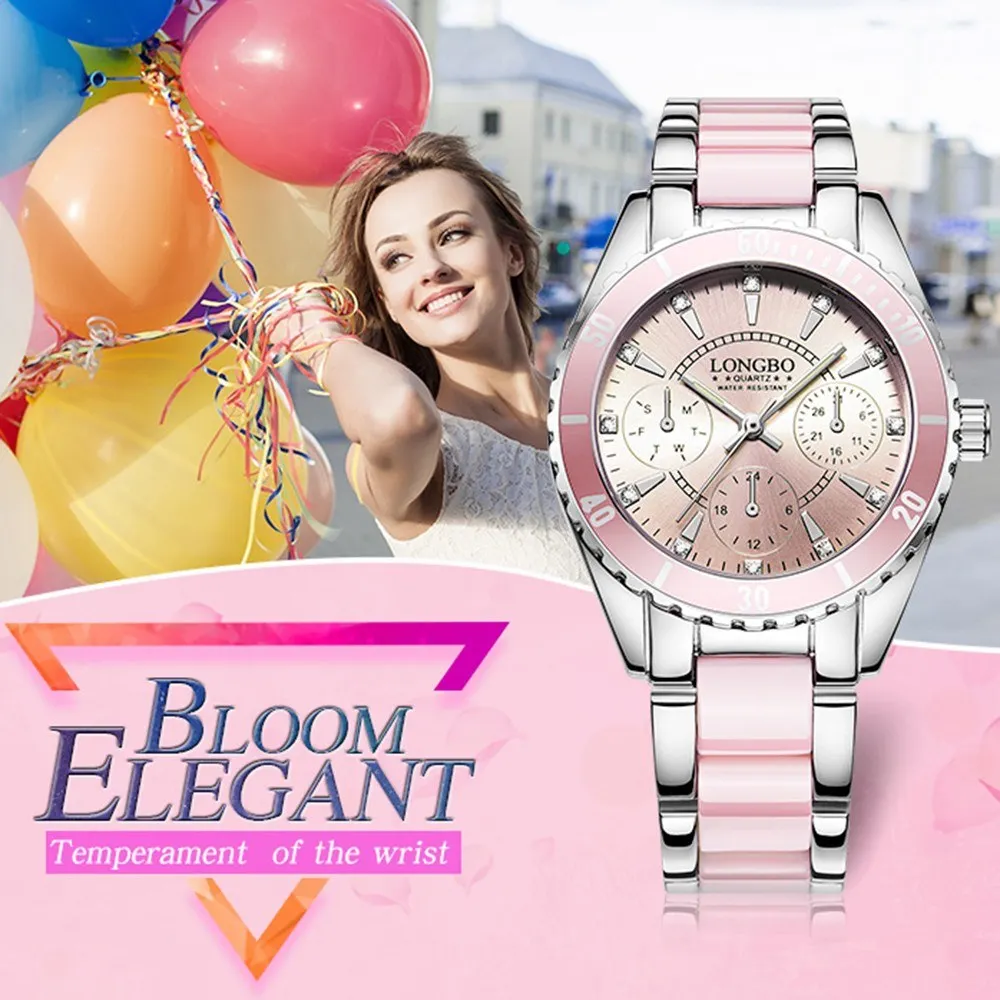 LONGBO Women Fashion Watch Ceramic And Alloy Band Analog Wristwatch Exquisite Waterproof Quartz Watches
LONGBO Women Fashion Watch Ceramic And Alloy Band Analog Wristwatch Exquisite Waterproof Quartz Watches