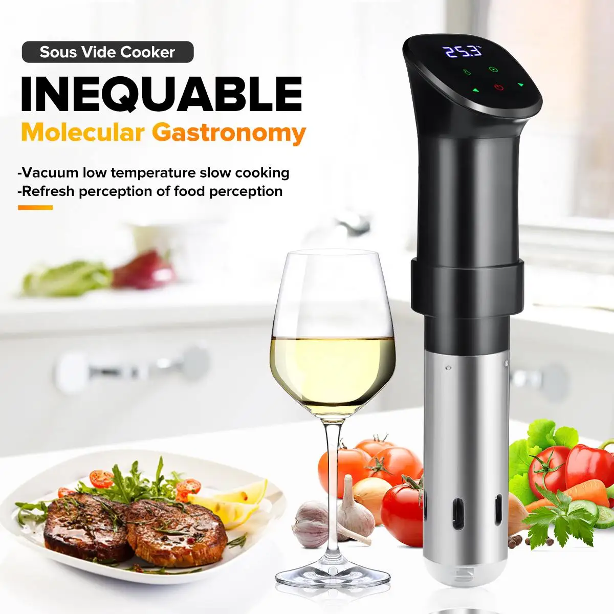 1600W Powerful Slow Cookers Vacuum Slow Sous Vide Cooker Circulator with LCD Digital Timer 304 Stainless Steel Cooking Machine
1600W Powerful Slow Cookers Vacuum Slow Sous Vide Cooker Circulator with LCD Digital Timer 304 Stainless Steel Cooking Machine