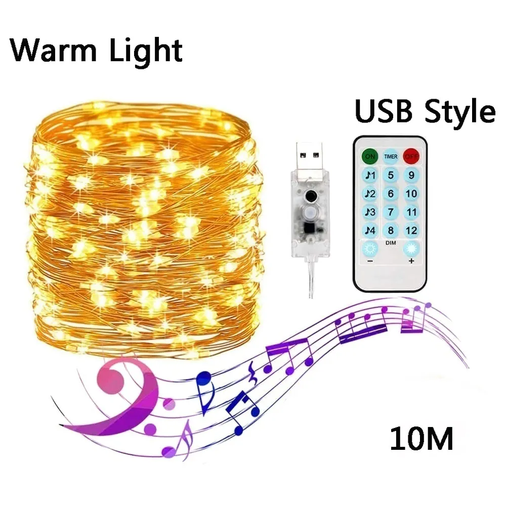 12 Mode LED Fairy String Lights USB Lamp String Music Lights String Creative Beautiful Home Decoration Party 
12 Mode LED Fairy String Lights USB Lamp String Music Lights String Creative Beautiful Home Decoration Party