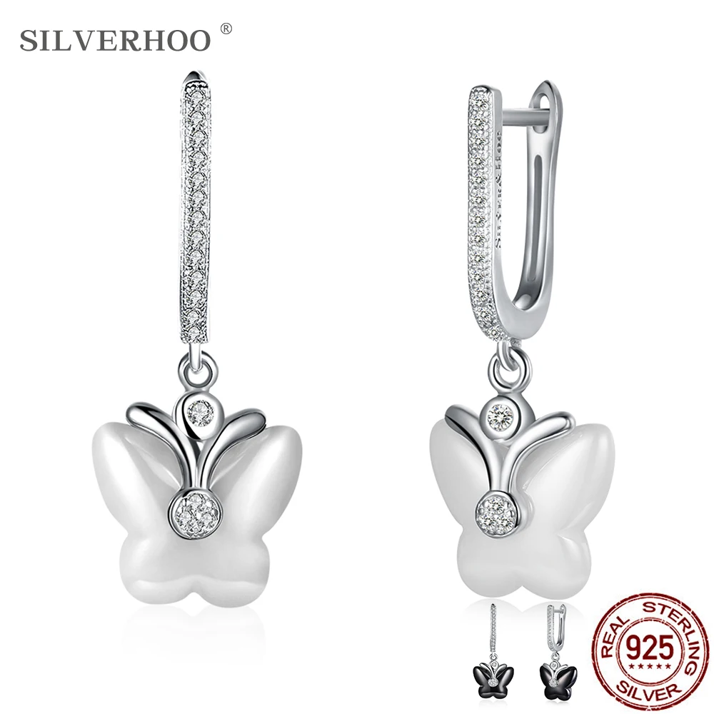 SILVERHOO 925 Sterling Silver Ceramics Drop Earrings For Women Trendy Butterfly Earrings Fine Jewelry Birthday Girlfriend Gift
SILVERHOO 925 Sterling Silver Ceramics Drop Earrings For Women Trendy Butterfly Earrings Fine Jewelry Birthday Girlfriend Gift