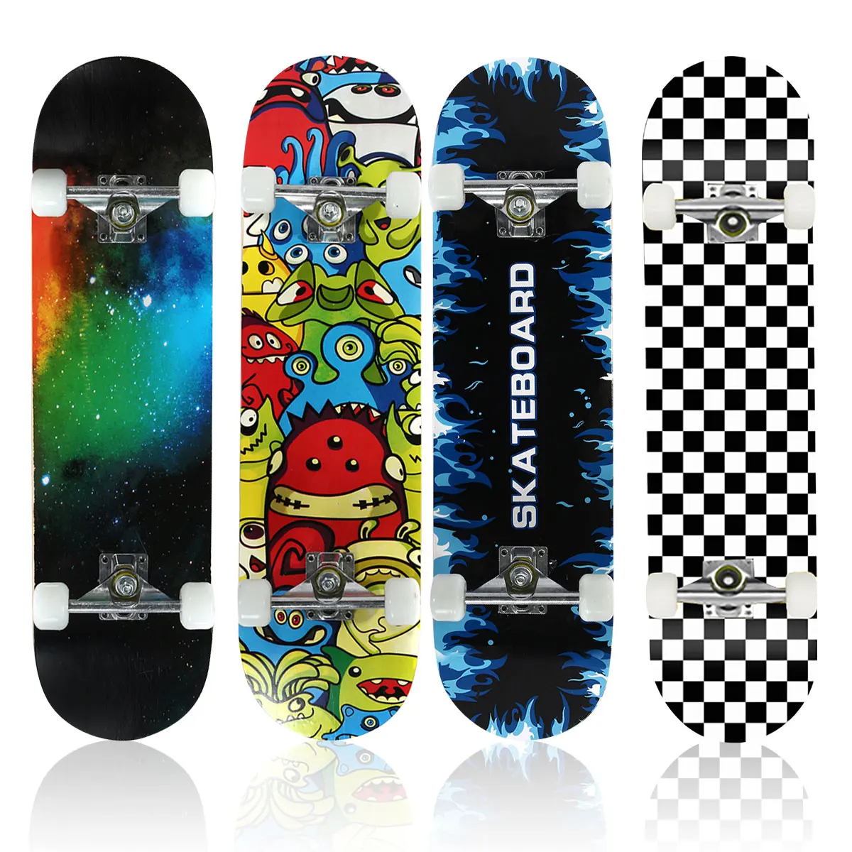 31"x 8" 4 Wheels Wood Skateboard Kids Trick Double Rocker Kick Concave Complete Skate Board Mini Cruiser Longboard Scooter
31"x 8" 4 Wheels Wood Skateboard Kids Trick Double Rocker Kick Concave Complete Skate Board Mini Cruiser Longboard Scooter