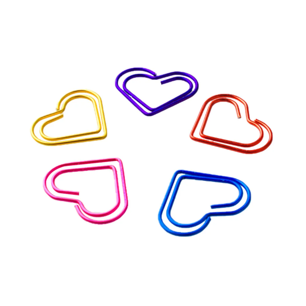 50Pcs Heart Shaped Paper Clip Colorful Paper Holder Creative Simple Metal Paper Clamp (Red + Blue + Yellow + Purple +
50Pcs Heart Shaped Paper Clip Colorful Paper Holder Creative Simple Metal Paper Clamp (Red + Blue + Yellow + Purple +
