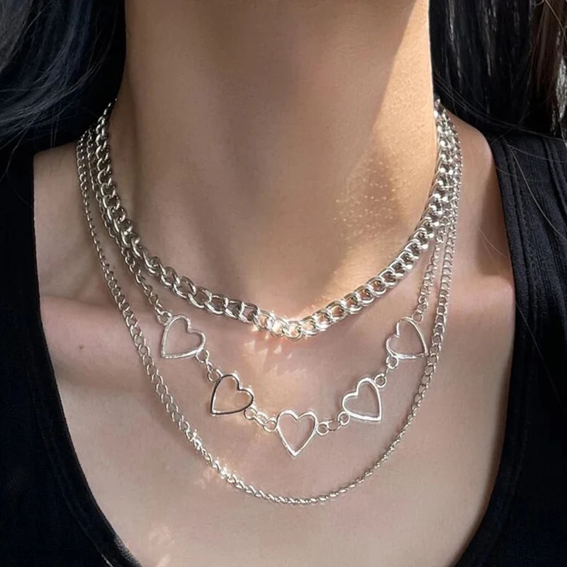 New Vintage Fashion Silver Color Heart-shape Multilevel Chain Pendant Necklaces For Women Necklace Female Boho Jewelry N075
New Vintage Fashion Silver Color Heart-shape Multilevel Chain Pendant Necklaces For Women Necklace Female Boho Jewelry N075