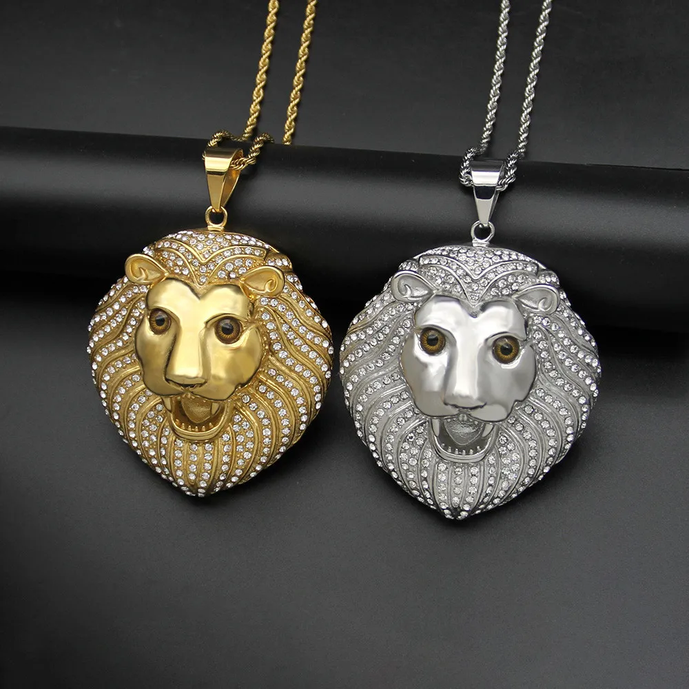 Pock Lion Head Necklace & Pendant With Chain Gold Color Stainless Steel Cubic Zircon Men's Women Hip hop Jewelry For Gift
Pock Lion Head Necklace & Pendant With Chain Gold Color Stainless Steel Cubic Zircon Men's Women Hip hop Jewelry For Gift