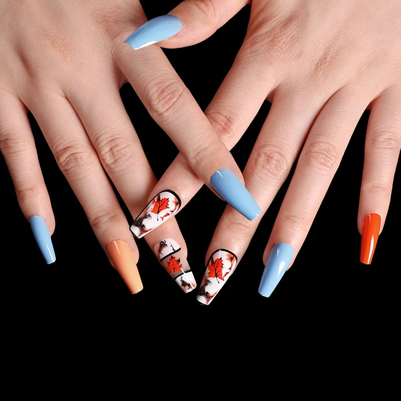 Maple Leaf Designs Mixed Color Fake Nails Long Ballet Press on False Nails SM19200933
Maple Leaf Designs Mixed Color Fake Nails Long Ballet Press on False Nails SM19200933