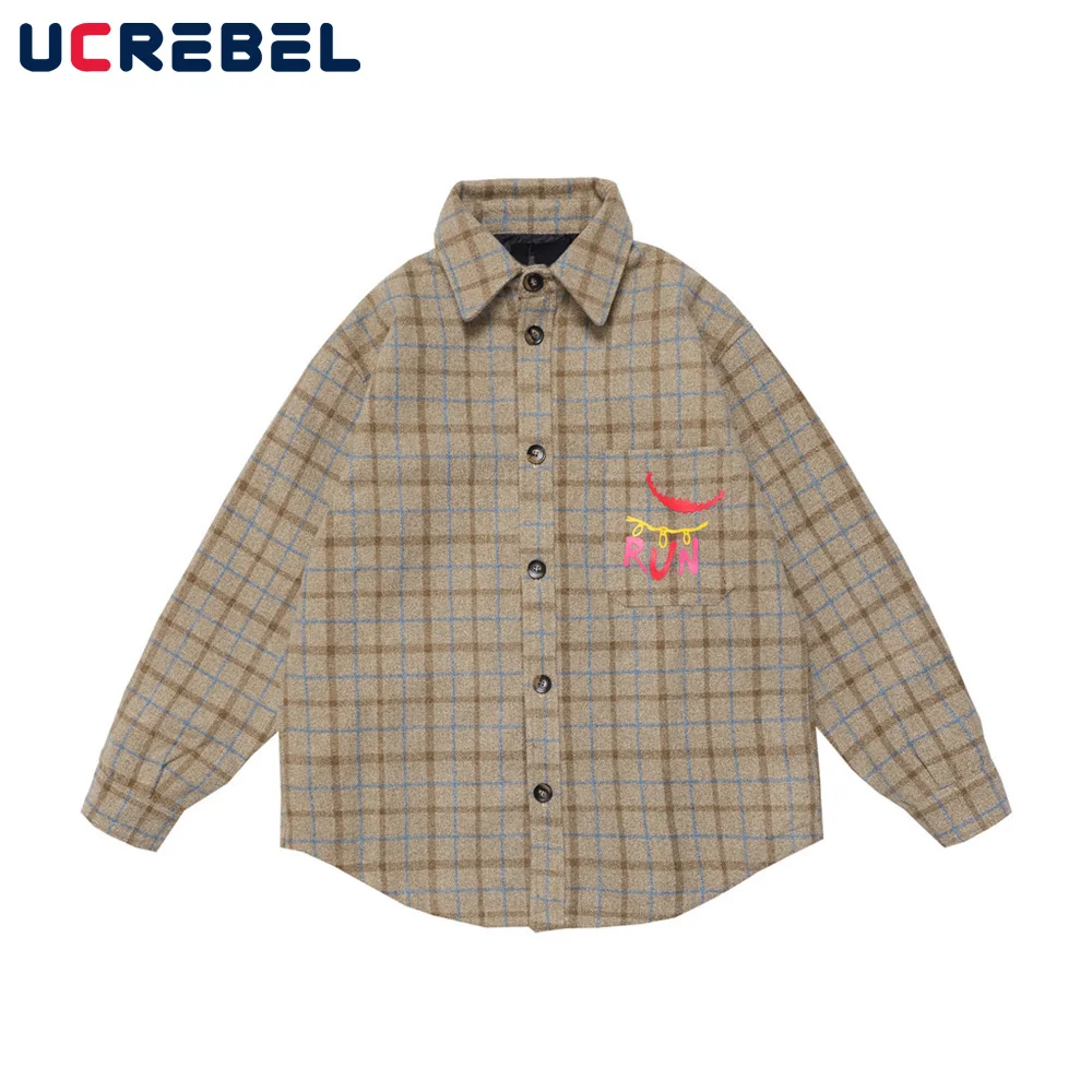 Letter Print Plaid Shacket Mens Streetwear Autumn Casual Lapel Jacket Loose Long Sleeve Outerwear Men
Letter Print Plaid Shacket Mens Streetwear Autumn Casual Lapel Jacket Loose Long Sleeve Outerwear Men