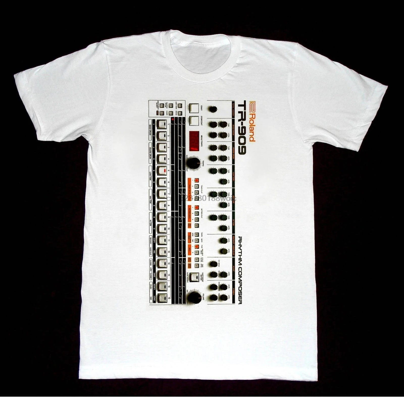 Roland 909 барабанная машина футболка 7 рубашка винтажный синтезатор Moog Korg Arp Mod |