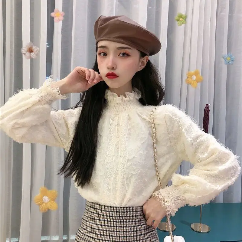 Winter plus velvet thick warm lace bottoming shirt ladies high collar 2020 new female long-sleeved shirt
Winter plus velvet thick warm lace bottoming shirt ladies high collar 2020 new female long-sleeved shirt