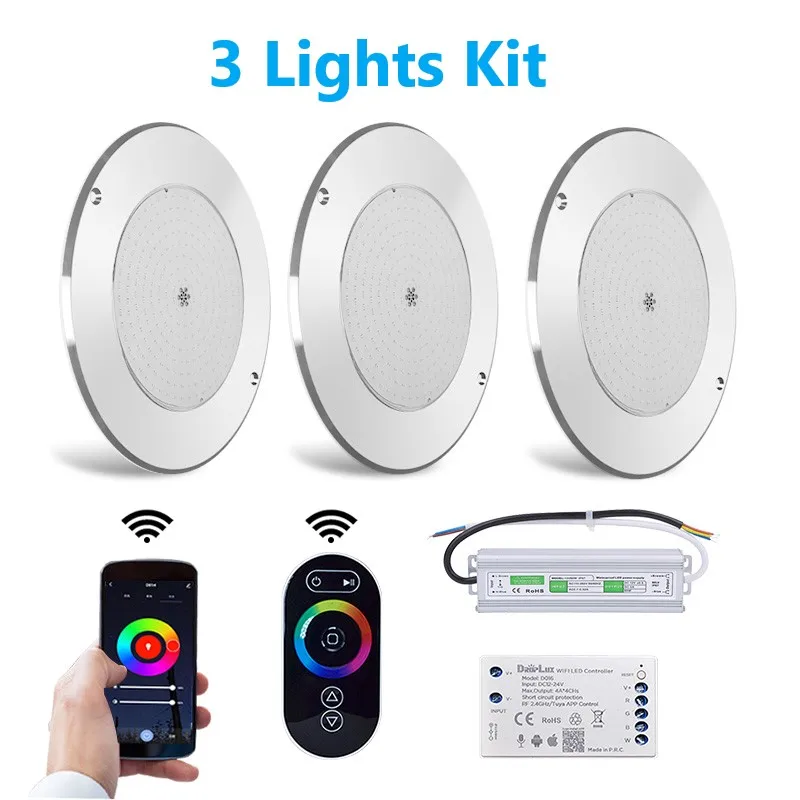 WI-FI светодиодный бассейн огни подводный 18 Вт RGB DC12V телефон Управление Tuya музыка
