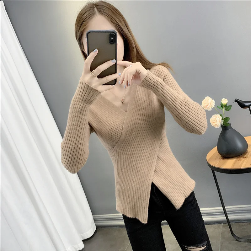 2021 Early Autumn Fashion V-neck Knitting Sexy Inside Women Clothing Slim Bottoming Shirt Sweaters Long Sleeve Tops Knit Famale
2021 Early Autumn Fashion V-neck Knitting Sexy Inside Women Clothing Slim Bottoming Shirt Sweaters Long Sleeve Tops Knit Famale