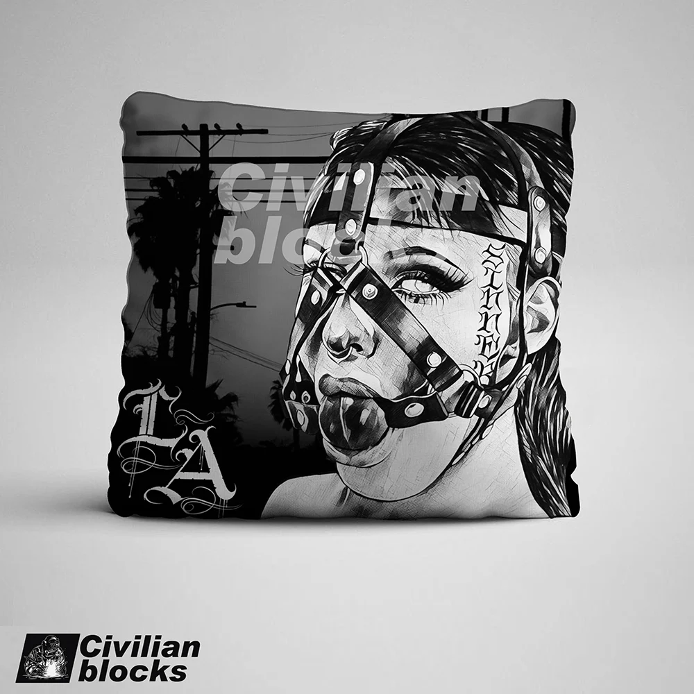 

Punk Print Chair Cushion West Coast Chicano Oldschool Hiphop Pillow Cojines Decorativos Para Sofa Throw Pillows Seat Cushion Pad