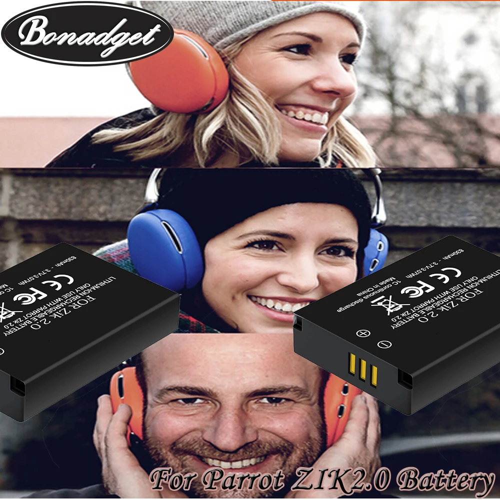 Bonadget 2pack Replacement 3.7v Li-ion 830mAh For Parrot Zik 2.0 3.0 Wireless Bluetooth Headset MCELE00254 MH46671 Battery | Электроника