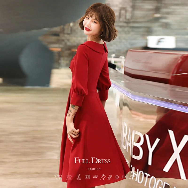 2020 New Cocktail Dresses O Neck Three Quarter Sleeves vestido coctel Short Party Gowns
2020 New Cocktail Dresses O Neck Three Quarter Sleeves vestido coctel Short Party Gowns