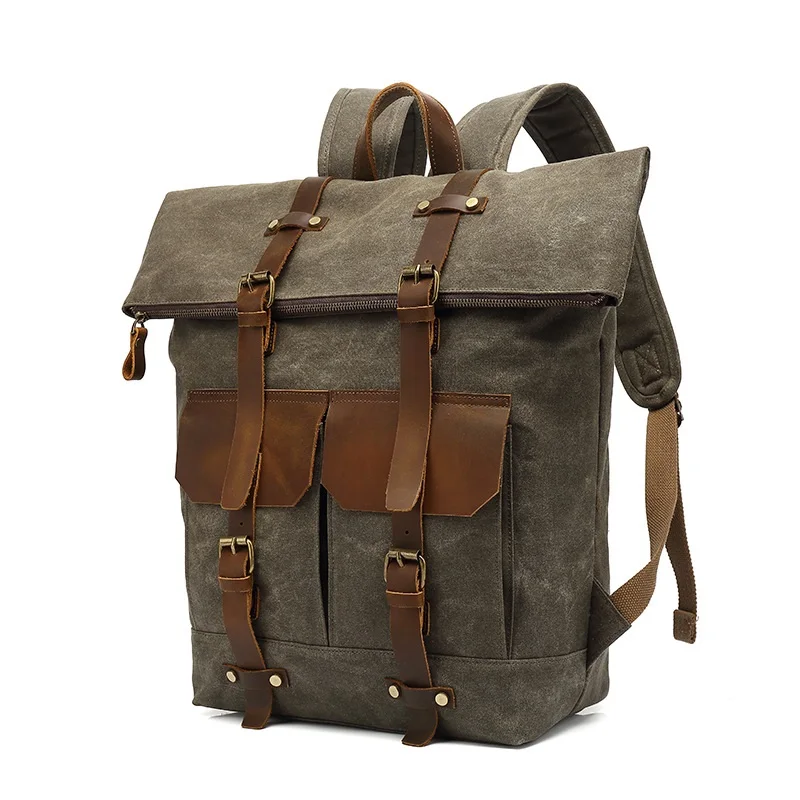 Men Backpacks Bags New Multi-pocket Large Waxed Travel Pack Vintage Canvas Leather Daypacks Waterproof Rucksacks Laptop Bags
Men Backpacks Bags New Multi-pocket Large Waxed Travel Pack Vintage Canvas Leather Daypacks Waterproof Rucksacks Laptop Bags