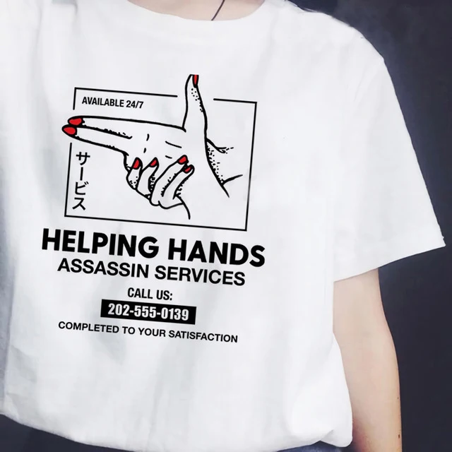 Helping Hands Harajuku Student T shirt Specials Vintage Cotton Round Neck Shirt Male Round Collar Grey Female Date New Top
Helping Hands Harajuku Student T shirt Specials Vintage Cotton Round Neck Shirt Male Round Collar Grey Female Date New Top