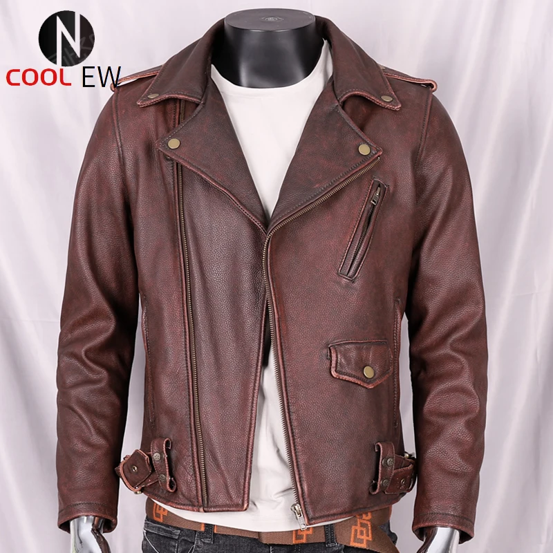 2021 Vintage Brown Genuine Leather Jacket Men Plus Size 5XL Real Natural Cowhide Autumn Slim Fit Short Biker's Coat
2021 Vintage Brown Genuine Leather Jacket Men Plus Size 5XL Real Natural Cowhide Autumn Slim Fit Short Biker's Coat
