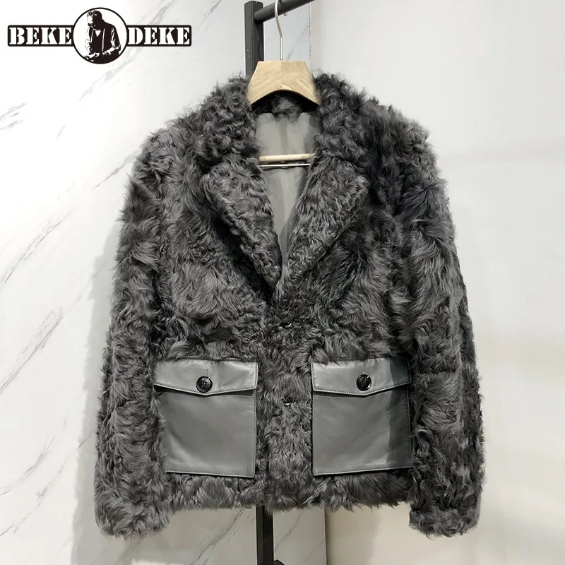 Winter Men Office Leisure Lamb Fur Jackets Luxury Natural Fur Single Breasted Short Coat Business Turn-Down Collar Outerwear 4XL
Winter Men Office Leisure Lamb Fur Jackets Luxury Natural Fur Single Breasted Short Coat Business Turn-Down Collar Outerwear 4XL
