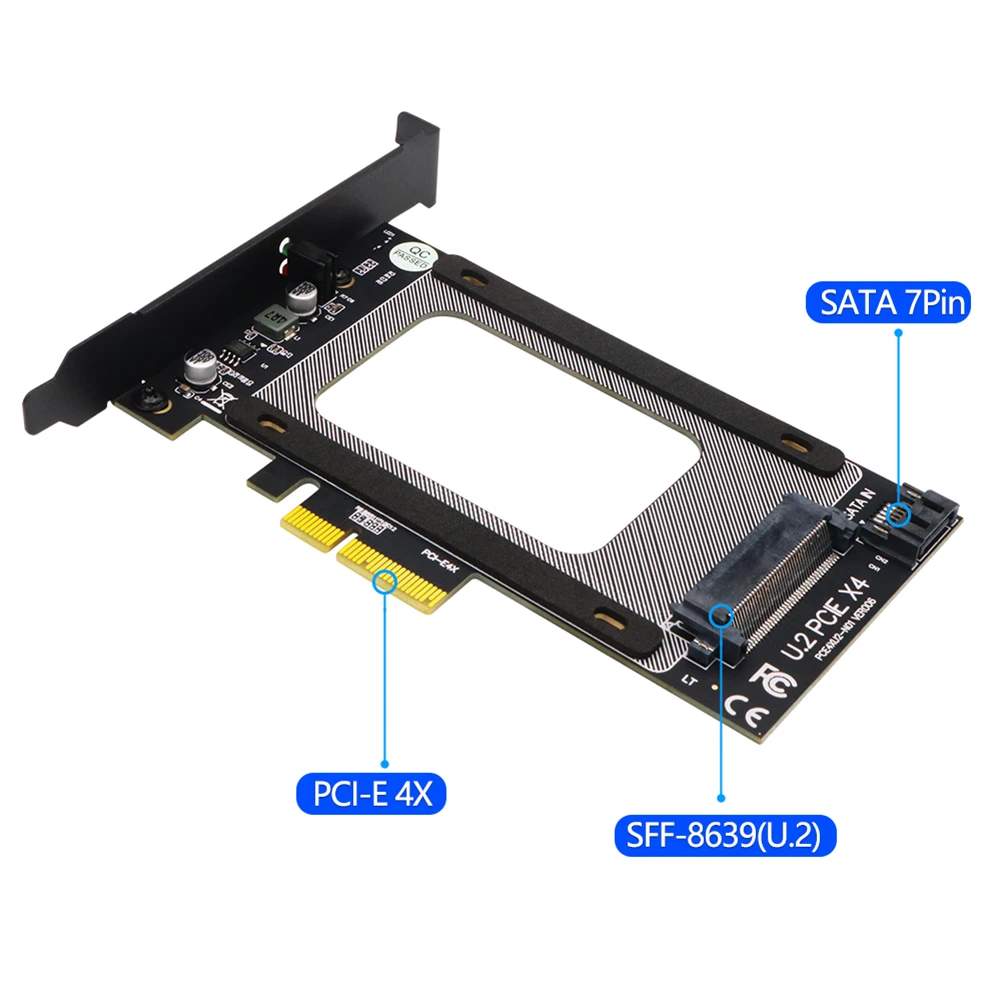 PCI-E Riser Card 4X to U.2 SFF-8639 Adapter PCIE U.2 SSD to PCI Express Card Support Win 7 8 10 Linux Adapter Card 
PCI-E Riser Card 4X to U.2 SFF-8639 Adapter PCIE U.2 SSD to PCI Express Card Support Win 7 8 10 Linux Adapter Card