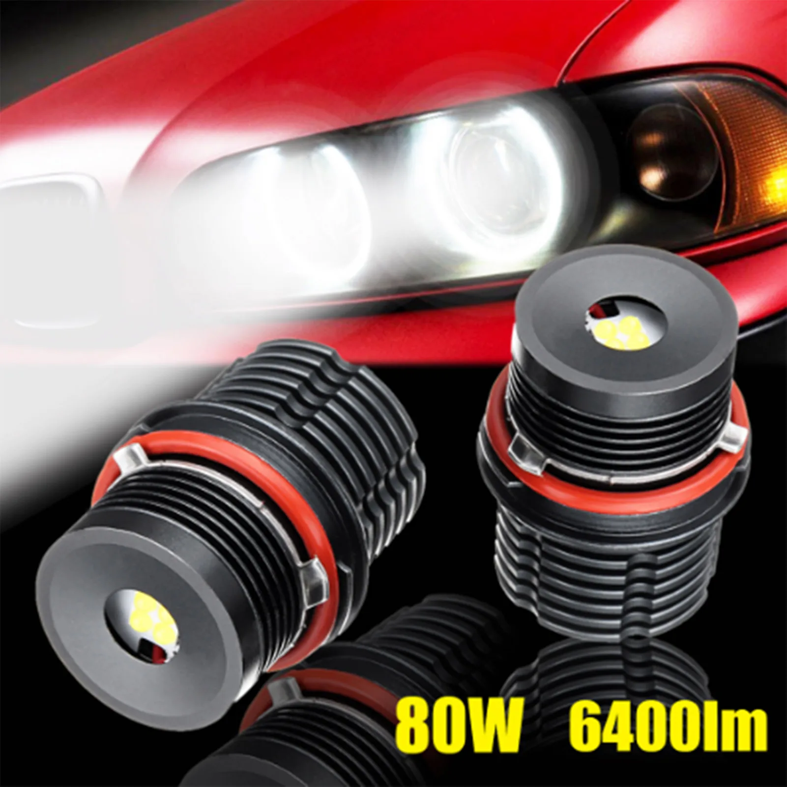 

High Power White 6500K 40W/pcs LED Angel Eyes Halo Ring Marker Light Bulb Replacement for BMW E39 E53 E60 E63